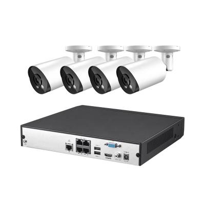 China NVR 4ch PoE 5mp 8mp IR camera bullet kit mobile surveillance system for sale