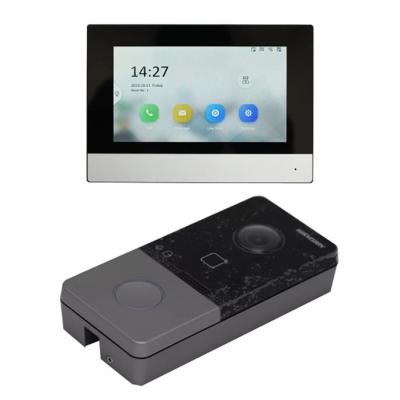 China Motion detection Hik IP video intercom kit DS-KIS603-P (B) in running doorbell door station for villa or house DS-KIS605-P for sale