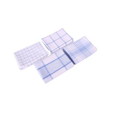 China 4Pcs Cotton Table Towels Cloth Grid Tea Towel Absorbent Scouring Pad Kitchen Towels Cleaning Cloth Handkerchief for sale