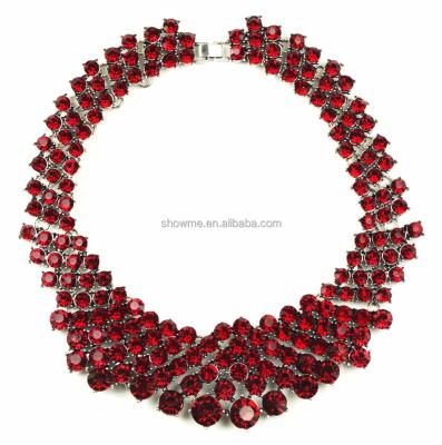 China 2017 New Fashion ALLOY Red Holiday Statement Necklace Holiday Jewelry Red Necklace for sale