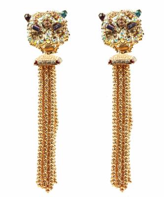 China ALLOY E250187 new leopard earrings gold earrings women leopard design crystal earrings women for sale