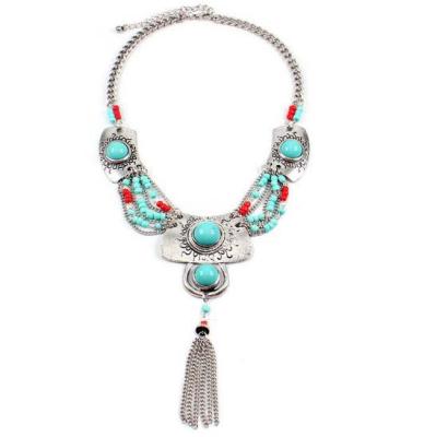 China Wonderful Famous Silver Bohemian Turquoise Necklace Style Designers ALLOY Jewelry Bohemian Jewelry for sale