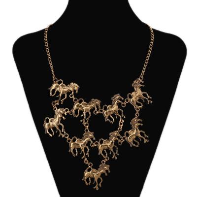 China ALLOY vintage horse necklace, horse jewelry wholesale for sale