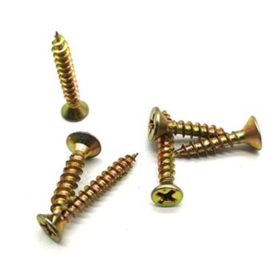 China Pan China Wholesale Self Tapping Chipboard Screw C1022 Yellow Galvanized Chipboard Screw for sale