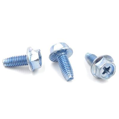 China Cheap Price M5 M6 Rolling Hex Flange Cross Hex Flange Thread Self Tapping Screw for sale