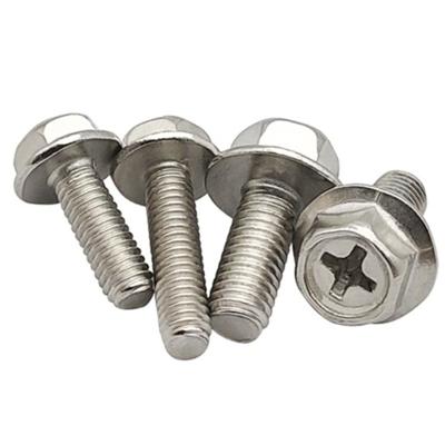 China Custom Flange Hex Flange Metal Screw Hex Flange Cross Flange Screw Hexagon External Hex Bolt Anti-loose Sliding Head Screw for sale