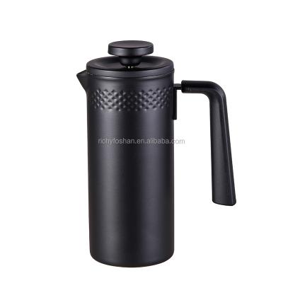 China Sustainable 12oz Stainless Steel Camping Coffee Press French Press Coffee Plunger for sale