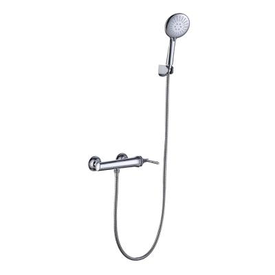 China Without Slide Bar Manufacturer Bath Sanitary Ware Faucets Chrome Plating Bath Shower Mixer Wall Mounted Exposed Shower for sale