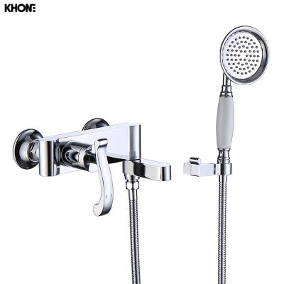 China With Slide Bar Porcelain Factory Bathroom Chrome Plating Bath Faucets Bathroom Shower Faucets Mixers for sale