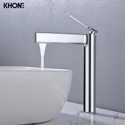 China New Bathroom Waterfall Hand Wash Basin Sink Modern Waterfall Basin Faucet Durable Waterfall Basin Faucet Manufacturers for sale