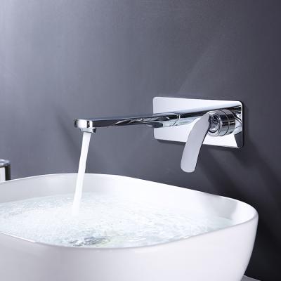 China Hot Sale Modern Single Hole Wall Brass Basin Faucet Concealed Faucet For Basin Faucet for sale