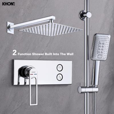 China With Sliding Bar Sanitary Ware Pass Square Chrome Shower, In Wall Square Shower, Single Handle Bathroom Rain Shower Set for sale