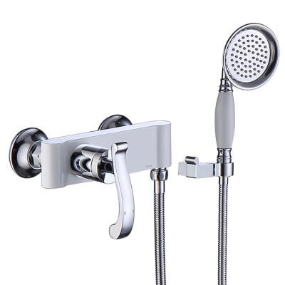 China With Hot Sale Modern White Slide Bar Bath And Shower Faucets Wall Mounted Bathroom Faucets Shower Mixer for sale