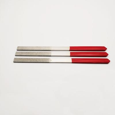 China American Style File Plated Diamond Coated Files Handle High Carbon Steel Red Knife Blade Files for sale