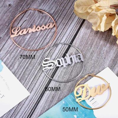 China TRENDY Fashion 925 Stud Earrings Personalized Custom Initial Letter 18k Gold Nameplate Stud Earrings for sale