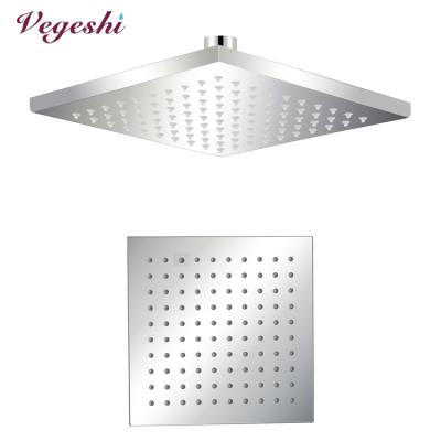 China Needleless Vegeshi 8 Inch Square Brass Shower Head For Bathroom Rain Shower Set for sale