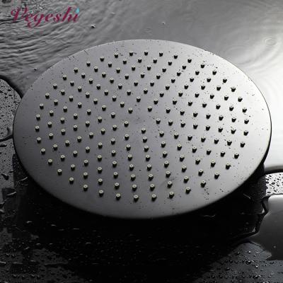 China No Needles Vegeshi Matte Black High Pressure Shower Head 12 Inch Round Rain Head Shower for sale