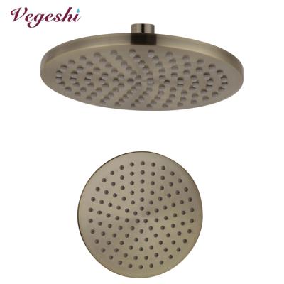 China 8 Inch Round Bathroom High Pressure Rainfall Shower Head Green Bronze Vegeshi No-Drill Showerhead for sale