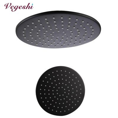 China Needle Free Vegeshi 8 Inch Round High Pressure Rainfall Shower Head, Rainfall Showerhead in Polished Matt Black Finish for sale