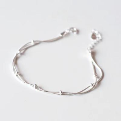 China FASHIONABLE 925 Sterling Silver Exquisite Korean Anklet Chain Bracelet New Product Temperament Ladies for sale