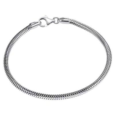 China Hiphop BNX Jewelry Fashion Solid 925 Sterling Silver Bangle 3MM Snake Bone Silver Bracelet For Women And Men Charm Jewelry Gifts for sale