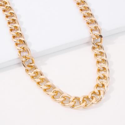 China FASHIONABLE Full of Wealth and Fashion Gold Miami Cuban Style Thick Circle Necklace for sale