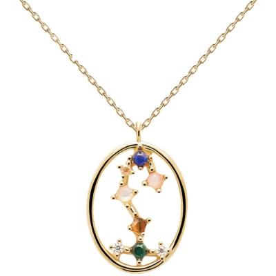 China Other BNX Jewelry INS Twelve Series Constellatory Necklace Gem Inlaid Hollow Plain Necklace for sale