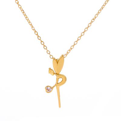 China Cute Fashionable Angel Necklace Temperament Guardian Jewelry BNX Zircon Elf Micro Set Clavicle Chain for sale