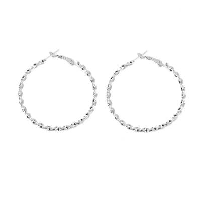 China BNX Romantic 925 Jewelry High Quality Large Circle Hoop Earrings Fashion Women's Sterling Silver Round Jewelry 4.5CM Wedding for sale