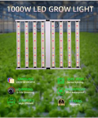 China Opvouwbaar Volledig Spectrum Dimmable LED Grow Light 1000W 3600Pcs LED Hoeveelheid Te koop