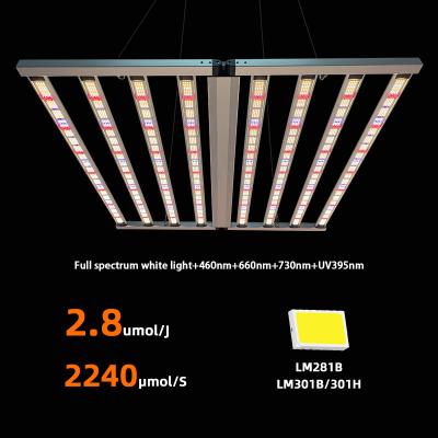 Cina 860W Vertical LED Grow Light 2 Channel Dimmable Foldable Full Spectrum LED Growing Light in vendita