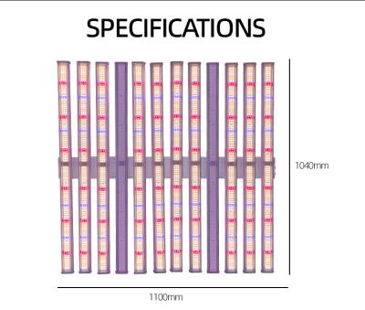 China 1060W Indoor Garden LED Wachstumsleuchten Vollspektrum Aluminiumlegierungsmaterial zu verkaufen