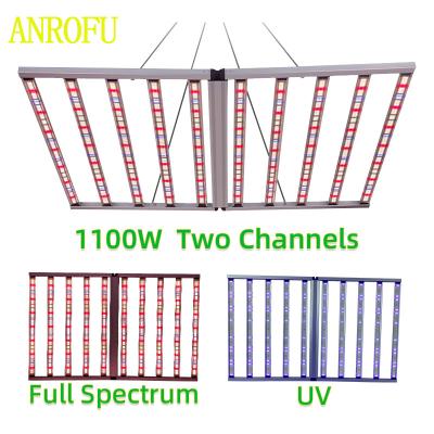 中国 フルスペクトルUVIR LED成長ライト 1100W 2チャネル 暗くなる 折りたたむ 販売のため