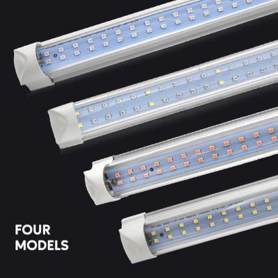 China IP65 18W 30W 36W T8 LED Grow Tube Light SMD2835 Luz de Espectro Personalizado Azul e Vermelho LED Commercial Grow Light Ppe 2.1μmol/J à venda