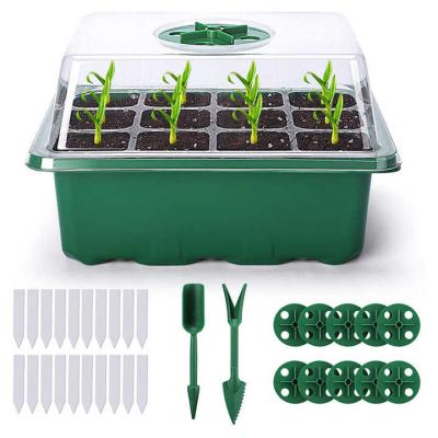 중국 Green Plant Seed Starting Trays With Dome 12 Holes Reusable Durable For Vegetable 판매용