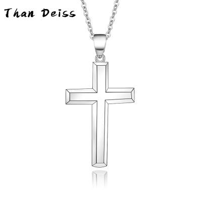 China CLASSIC S925 Sterling Silver Simplicity Cross Necklace Pendant Temperament Accessories Sweater Matching Chain for sale