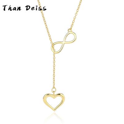 China CLASSIC S925 Sterling Silver Niche Design Number 8 Heart Tassel 18K Gold Necklace Women Personalized Netflix Jewelry Clavicle Chain for sale