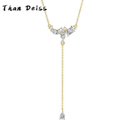 China Summer New Tassel S925 Sterling Silver 18K Gold Necklace Cold Style CLASSIC Fashion Soft Clavicle Chain for sale