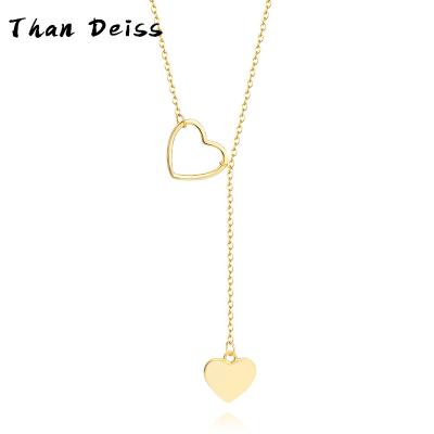 China Women's Pendant S925 Sterling Silver Tassel Necklace Of New Heart Peach Chain Clavicle Simple Creative Heart Shaped Love CLASSIC for sale