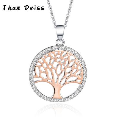 China S925 Sterling Silver Necklace Women CLASSIC Tree Of Life Pendant Long Necklace Of Life Silver Jewelry Shipped for sale