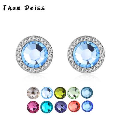 China CLASSIC Simple Personalized Niche Crystal Temperament Earrings Multicolor Round S925 Sterling Silver Earrings Ladies Fashion for sale