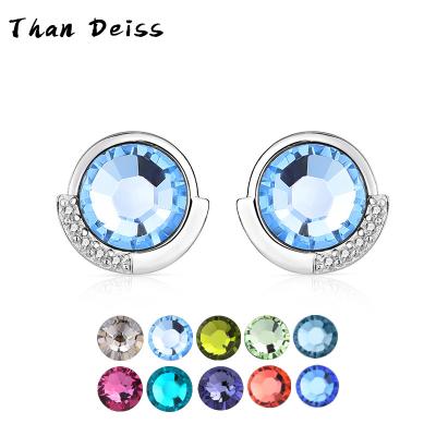 China New CLASSIC Minimalist Earrings Niche Shape Austrian Crystal 925 Sterling Silver Earrings Wholesale for sale