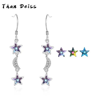 China Cute Star Pentagon Explosive Earrings S925 Sterling Silver Earrings For Women With Austrian Crystal Elements Earrings Wholesale for sale