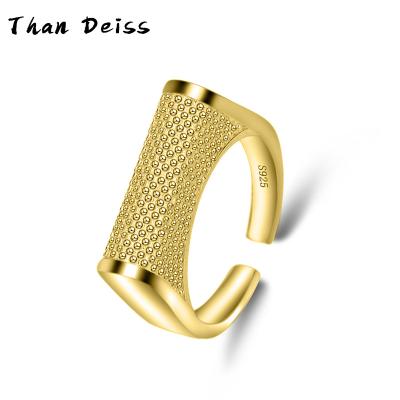 China Fashion 18k S925 Sterling Silver Ring Hip Hop Open Adjustable INS Netflix CLASSIC Personalized Design Fine Jewelry for sale