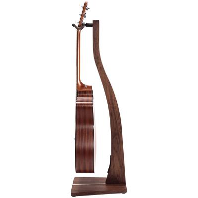 China Solid Walnut Finish GUITAR Handcrafted Hardwood Floor Guitar Wooden Stand for sale