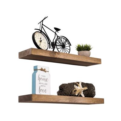 China Foldable Hot Selling Floating Wooden Wall Shelf Rustic Wood Shelf Amazon Amazon Set Of 2 Shelves for sale