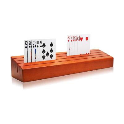 China Europe Tray Rack Organizer Wooden Game Card Holder for Kids Elders Adults for sale