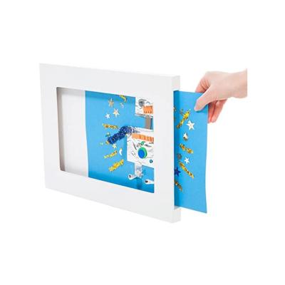 China Fashionable custom wooden picture frame for easy extraction and replacement of paints and children's hand paints for sale