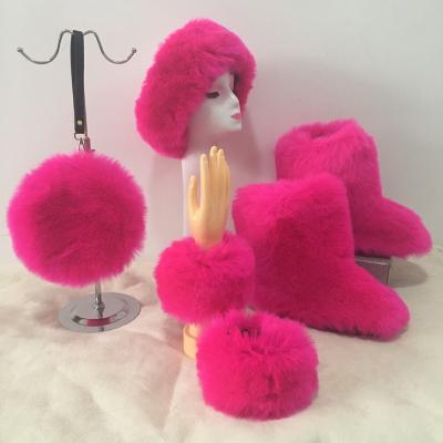 China Hot-selling four-piece faux fur fashion ladies winter fur suit for sale