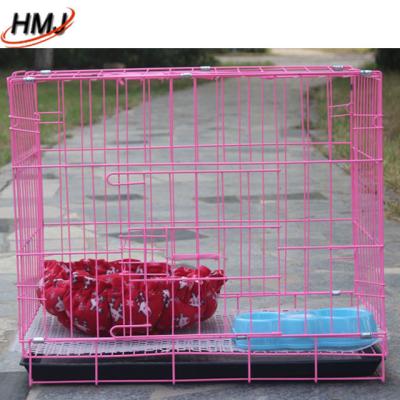 China Sustainable Portable Foldable Stainless Steel Cat And Dog Cage Pet Cage for sale